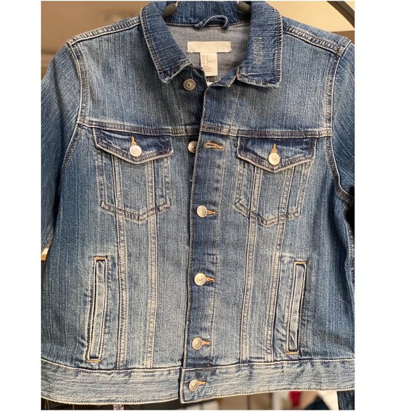 H&M Medium Wash Cropped Denim Jacket - Picture 2 of 5